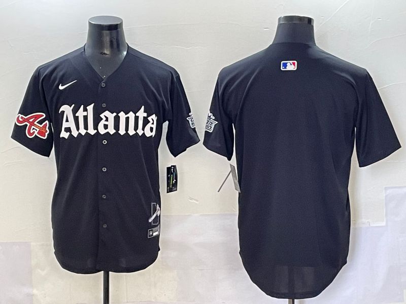 Men 2025 Atlanta Braves Blank Black Five generations Joint Name Nike MLB Jersey style 3->cincinnati reds->MLB Jersey